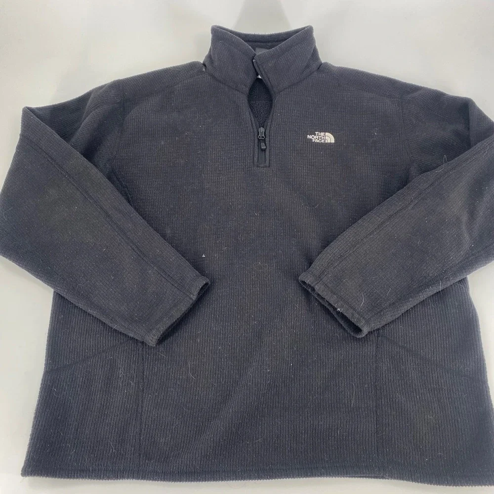 The North Face Mens Fleece 1/4 Zip Pullover Jacket Black XL‎